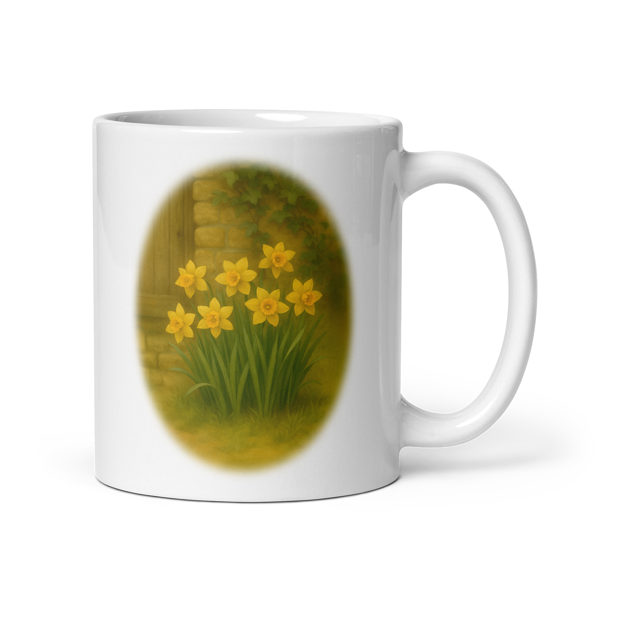 Daffodils Mug: Vintage Spring Flowers Botanical Tea Cup