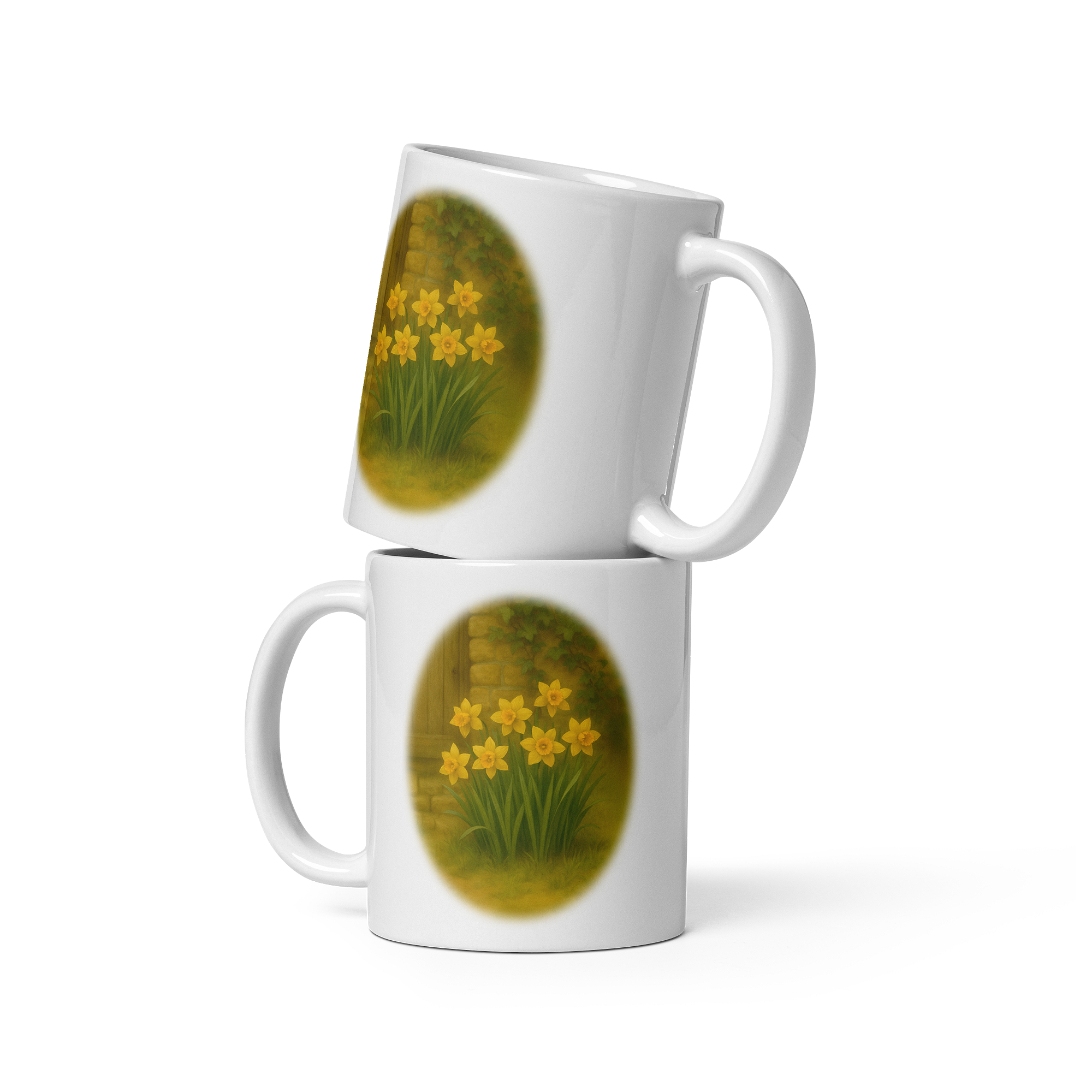 Daffodils Mug: Vintage Spring Flowers Botanical Tea Cup