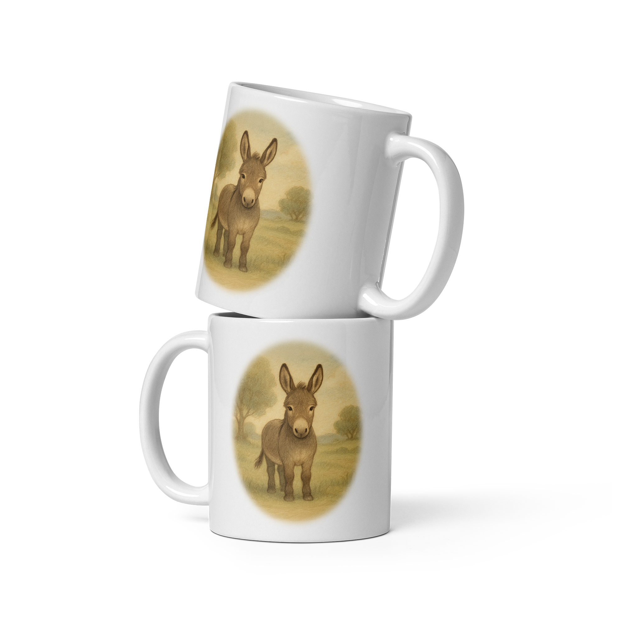 Donkey Mug: Vintage Farm Animal Illustration Country Tea Cup