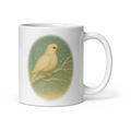 Winter Dove Mug, cosy coffee cup, peaceful Christmas gift – “White Dove” Vintage Illustration
