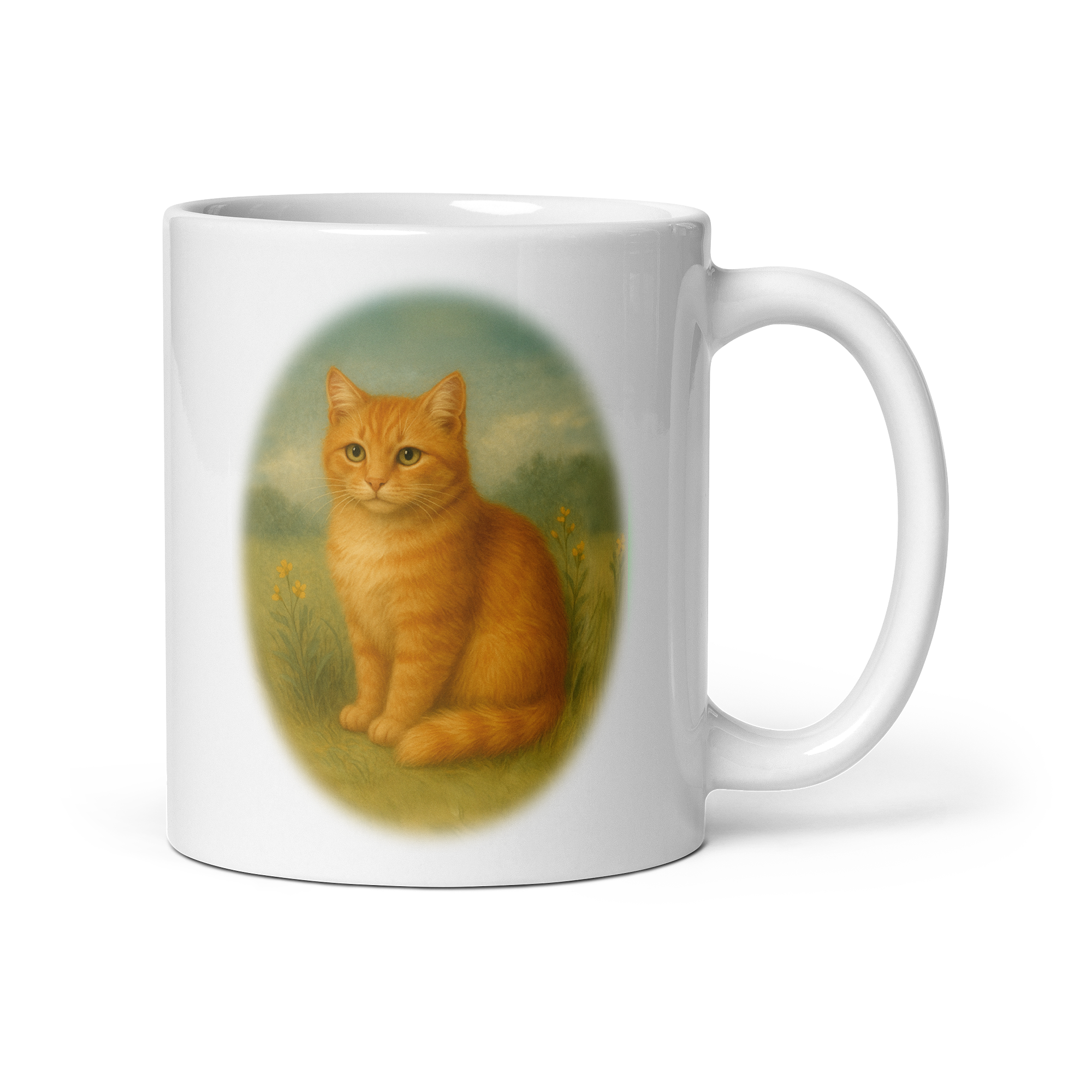 Ginger Cat Mug: Vintage Woodland Cat Lover Tea Cup