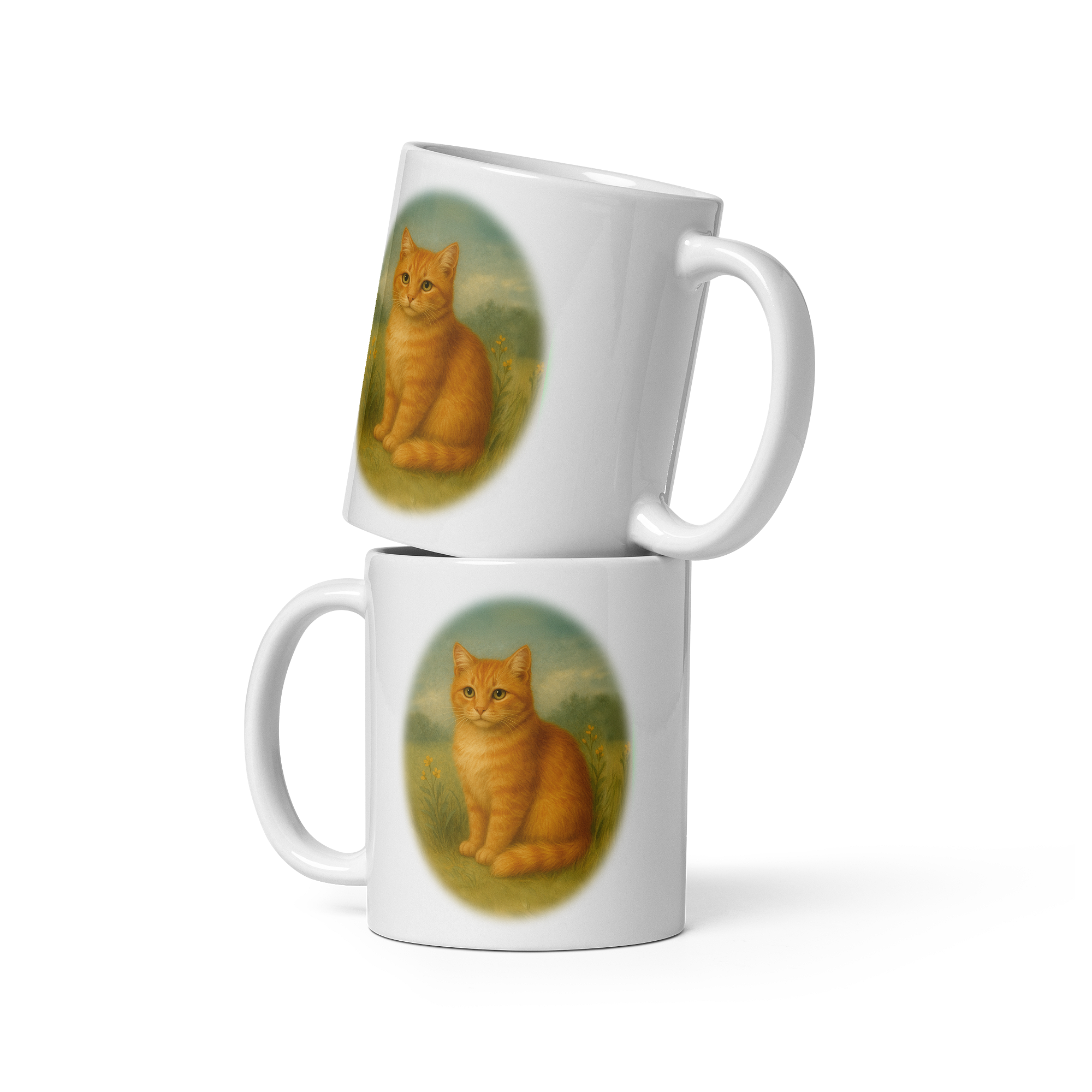 Ginger Cat Mug: Vintage Woodland Cat Lover Tea Cup