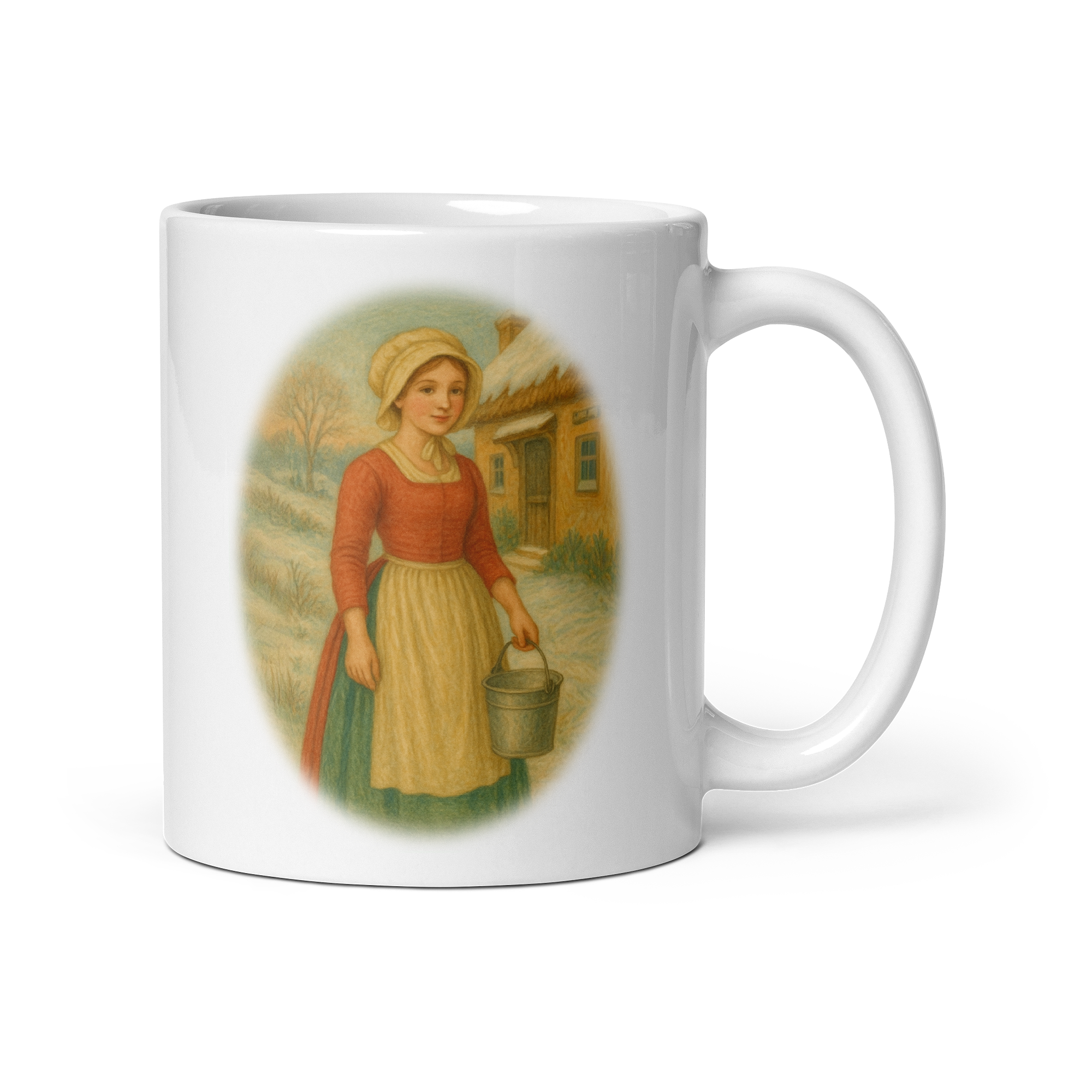 Maid-a-Milking Mug: Vintage 12 Days of Christmas Winter Tea Cup