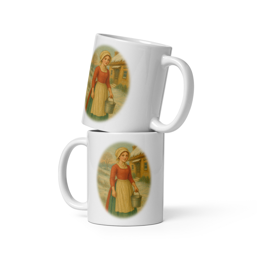 Maid-a-Milking Mug: Vintage 12 Days of Christmas Winter Tea Cup