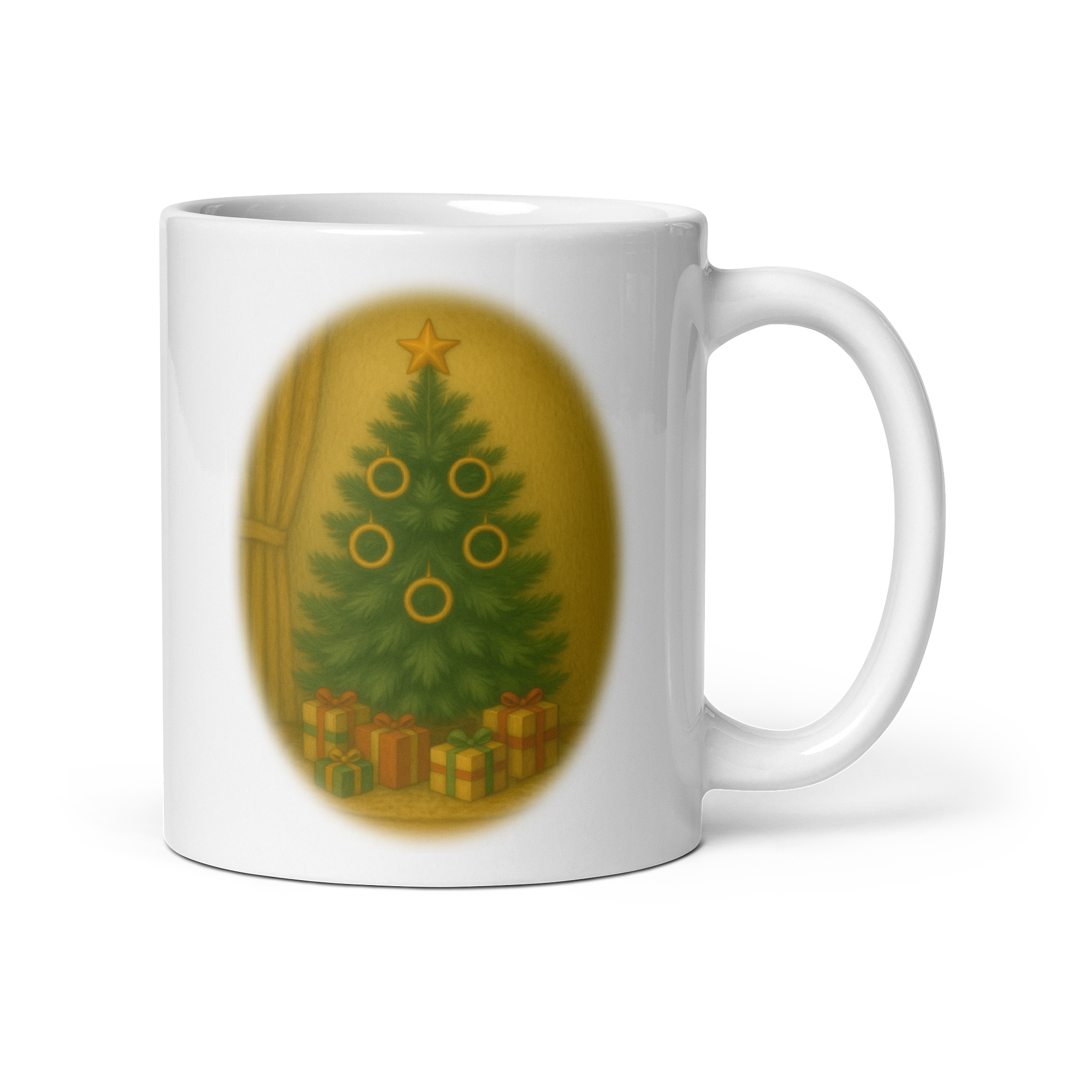 Five Gold Rings Christmas Mug: Vintage 12 Days of Christmas Tea Cup