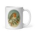 Vintage Christmas Robin Mug: Festive Winter Tea Cup