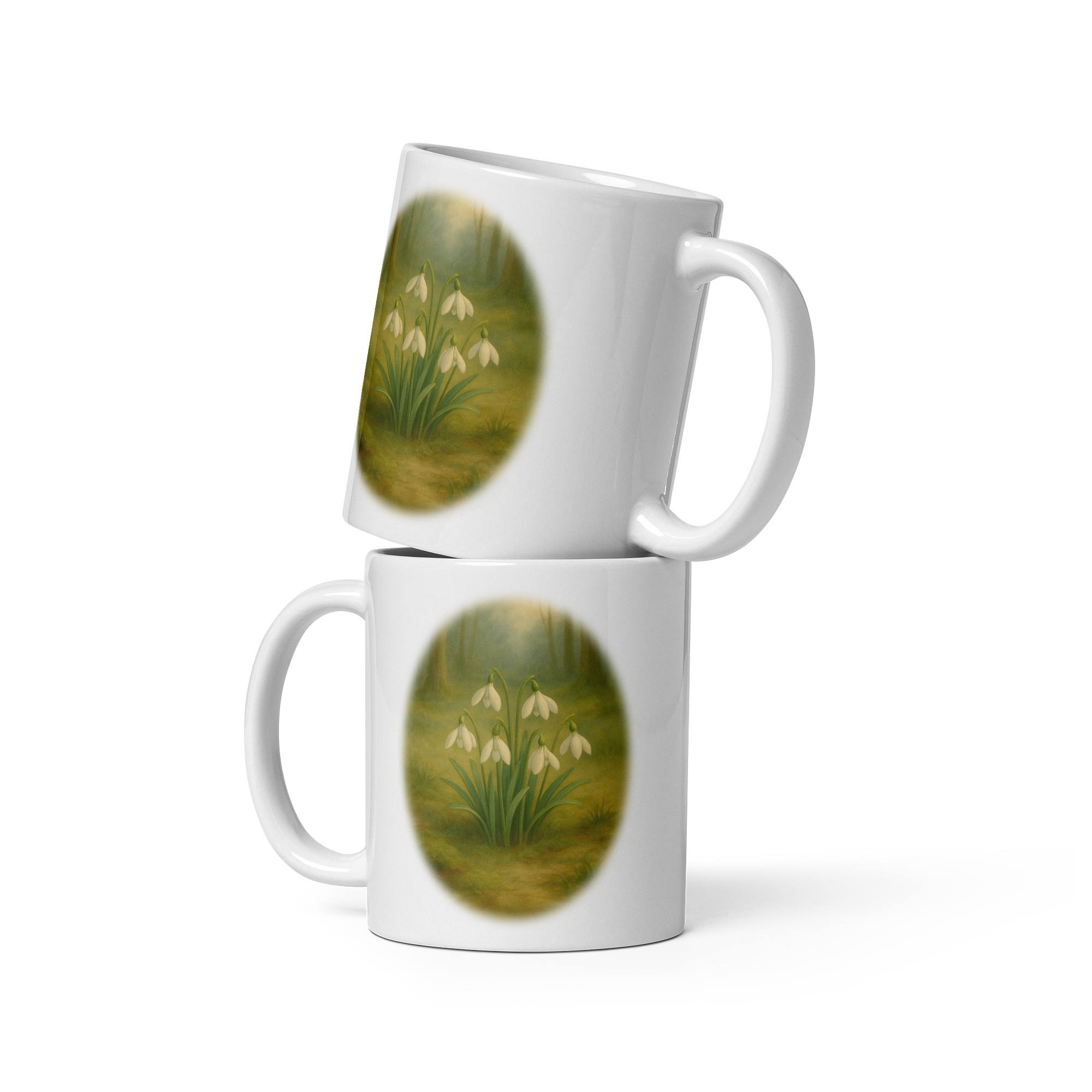 Snowdrops Mug: Vintage Woodland Spring Flowers Tea Cup