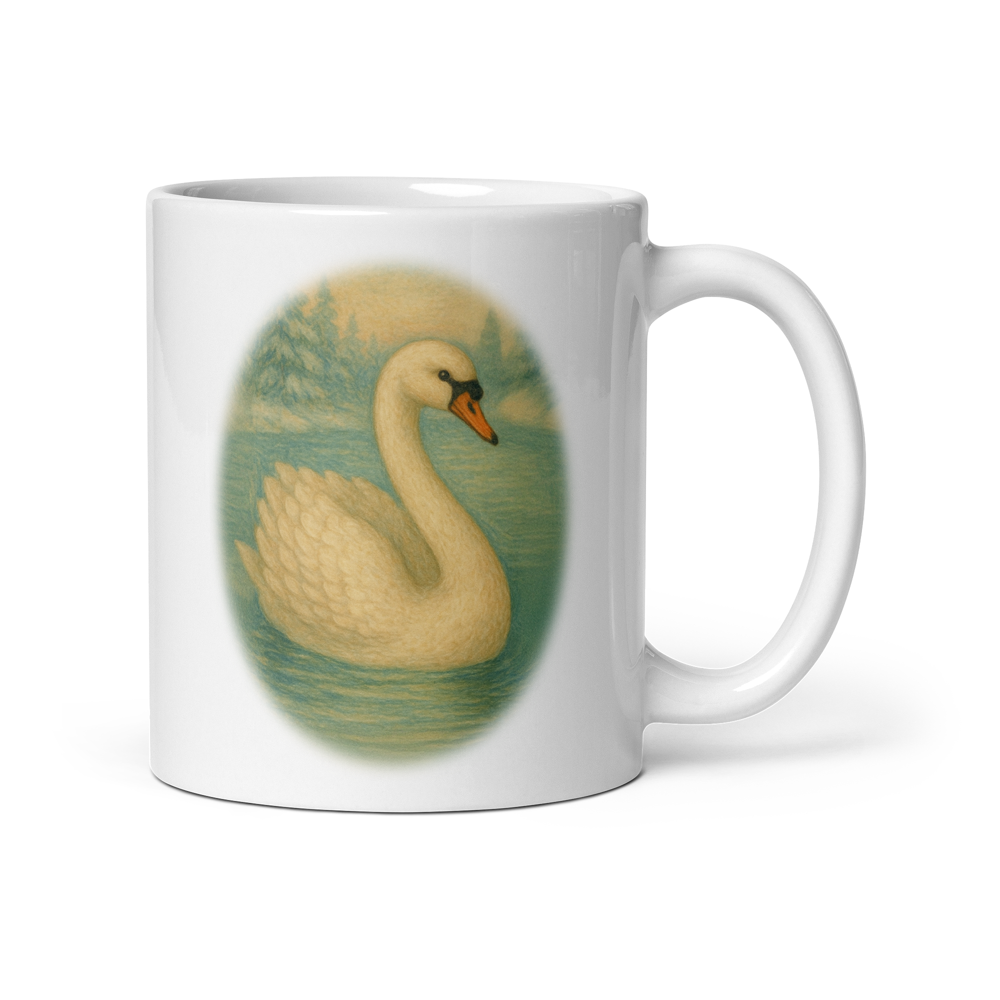 Christmas Swan Mug: Vintage 12 Days of Christmas Winter Tea Cup