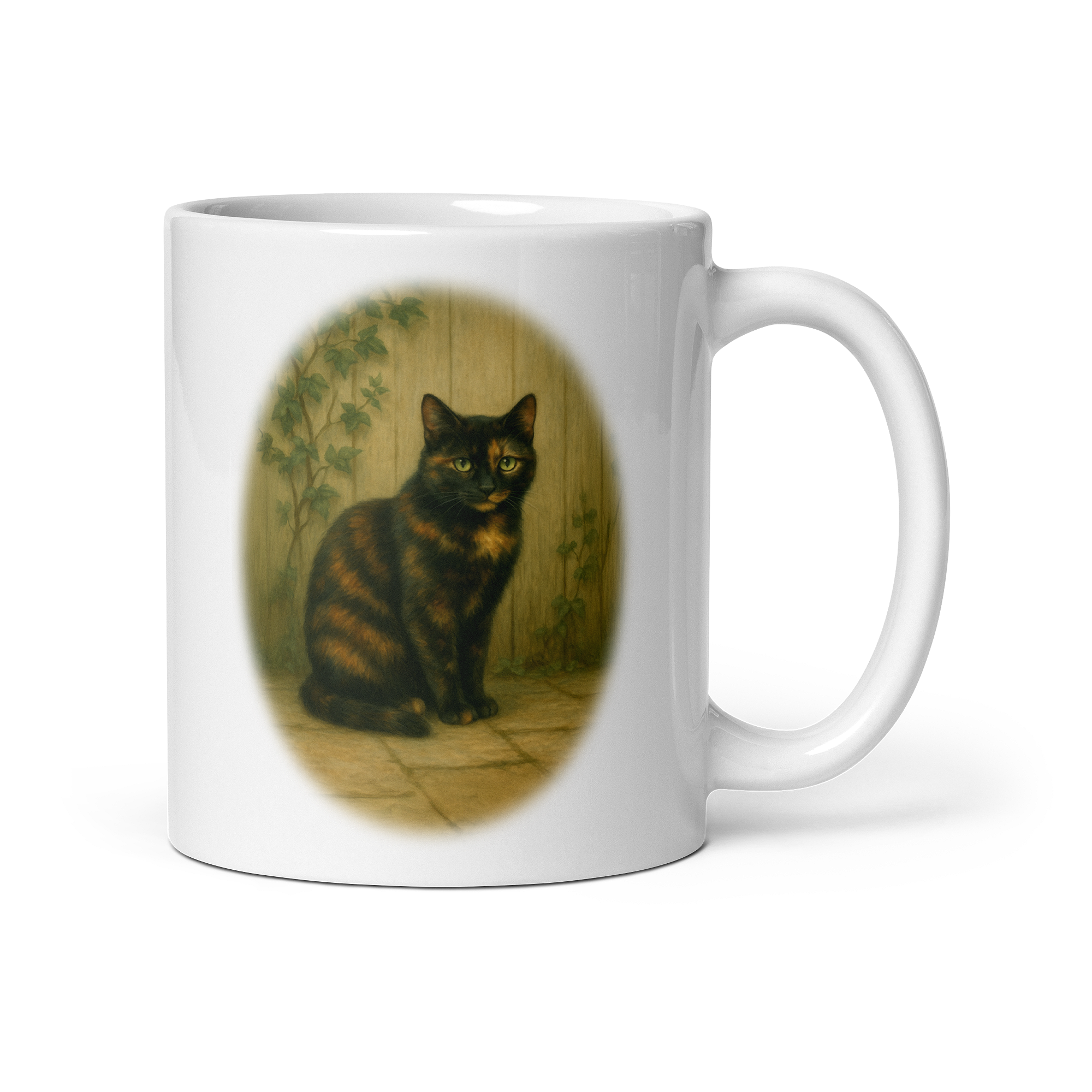 Tortoiseshell Cat Mug: Vintage Cat Lover Tea Cup