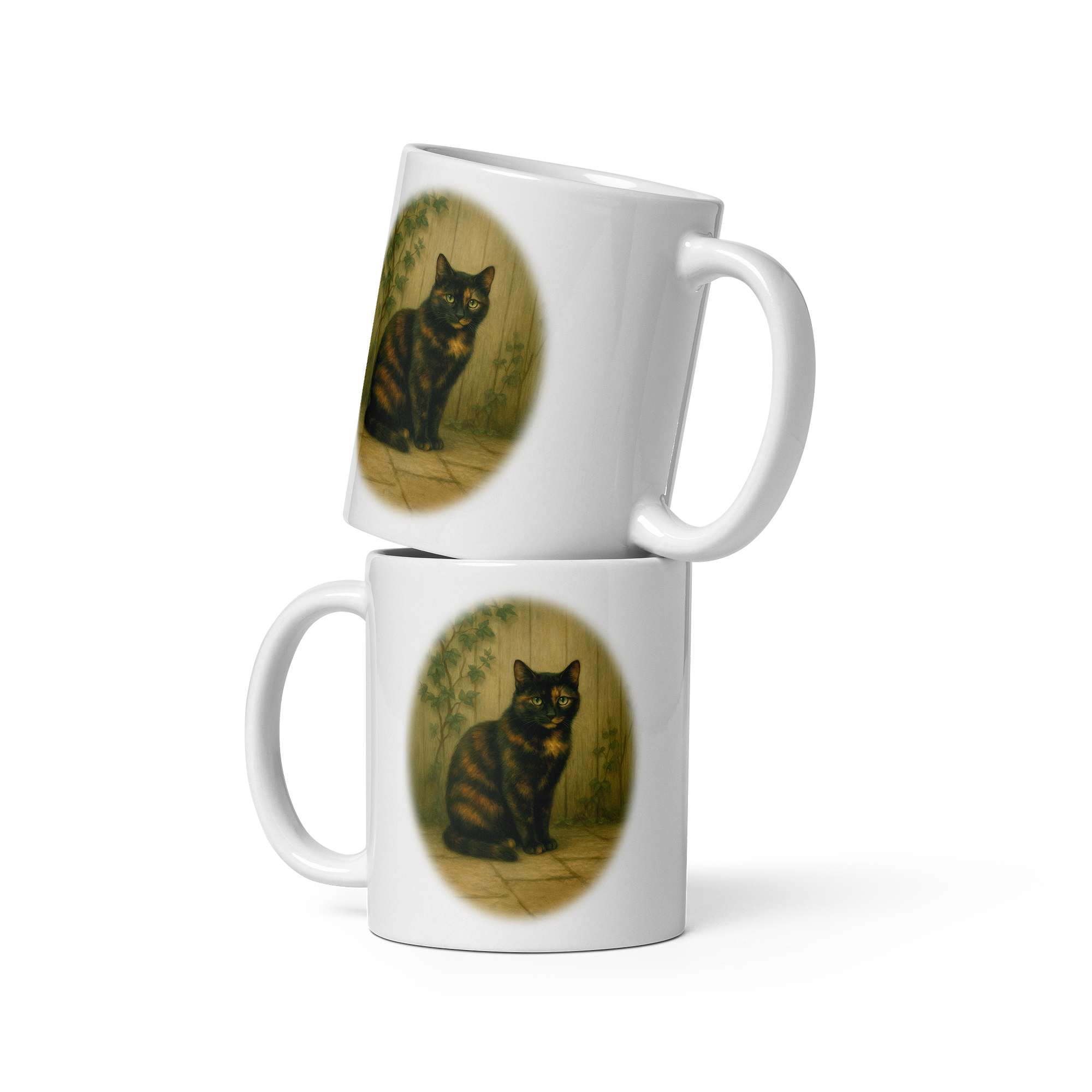 Tortoiseshell Cat Mug: Vintage Cat Lover Tea Cup