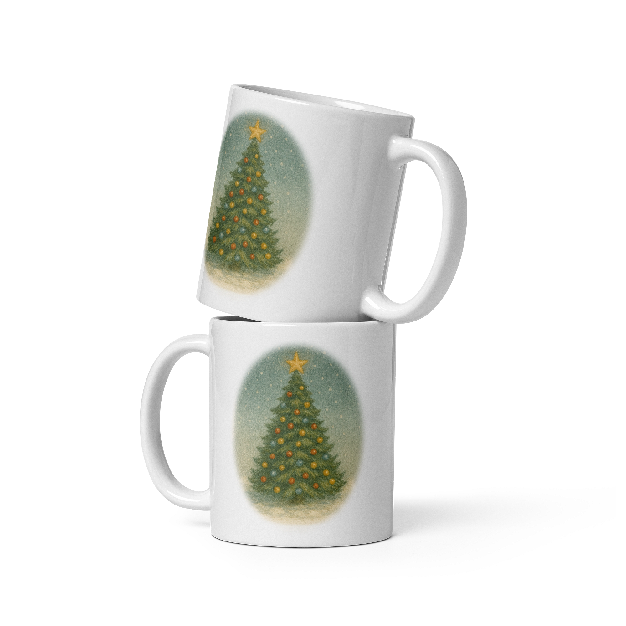 Christmas Tree Coffee Mug: Vintage Holiday Tea Cup